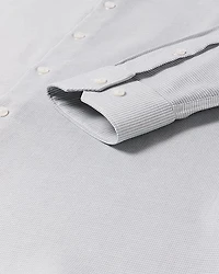 Chemise Habillée à Coupe Étroite en Dobby Micro Motif de Carrés