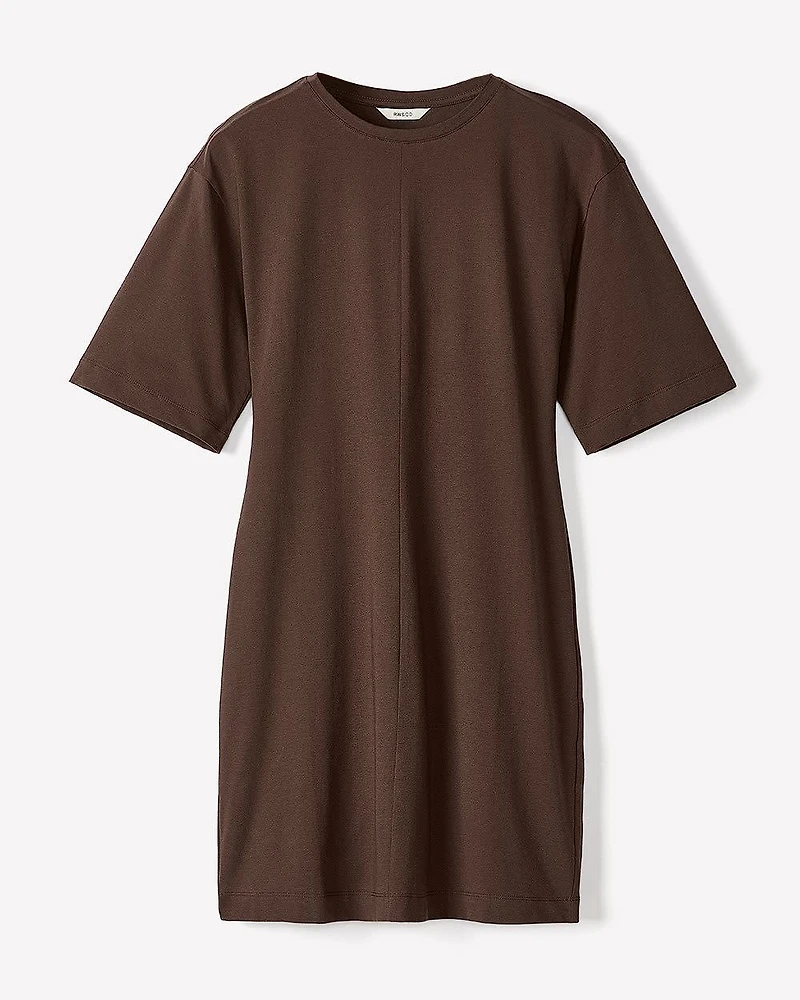 Short-Sleeve Crew-Neck Mini Dress