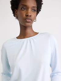 Haut à Manches Longues Col Rond Froncé