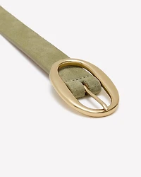 Suede Belt with Oval Buckle