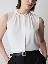 Blouse Boutonnée Sans Manches