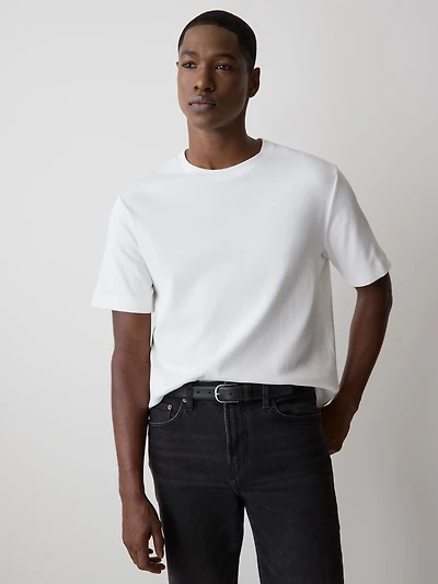 Short-Sleeve Crew-Neck Ribbed Tee