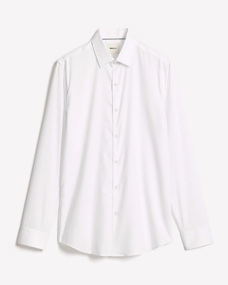 Slim-Fit Solid Cotton Modal Dress Shirt