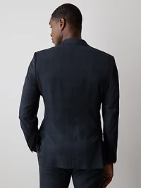 Veston de Complet Carreauté Marine à Coupe Étroite