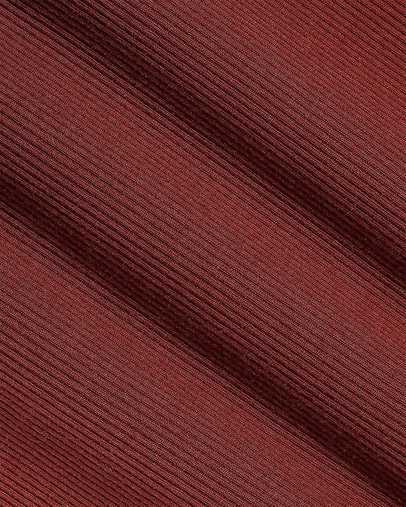 Sleeveless Square-Neck Ribbed Midi Dress