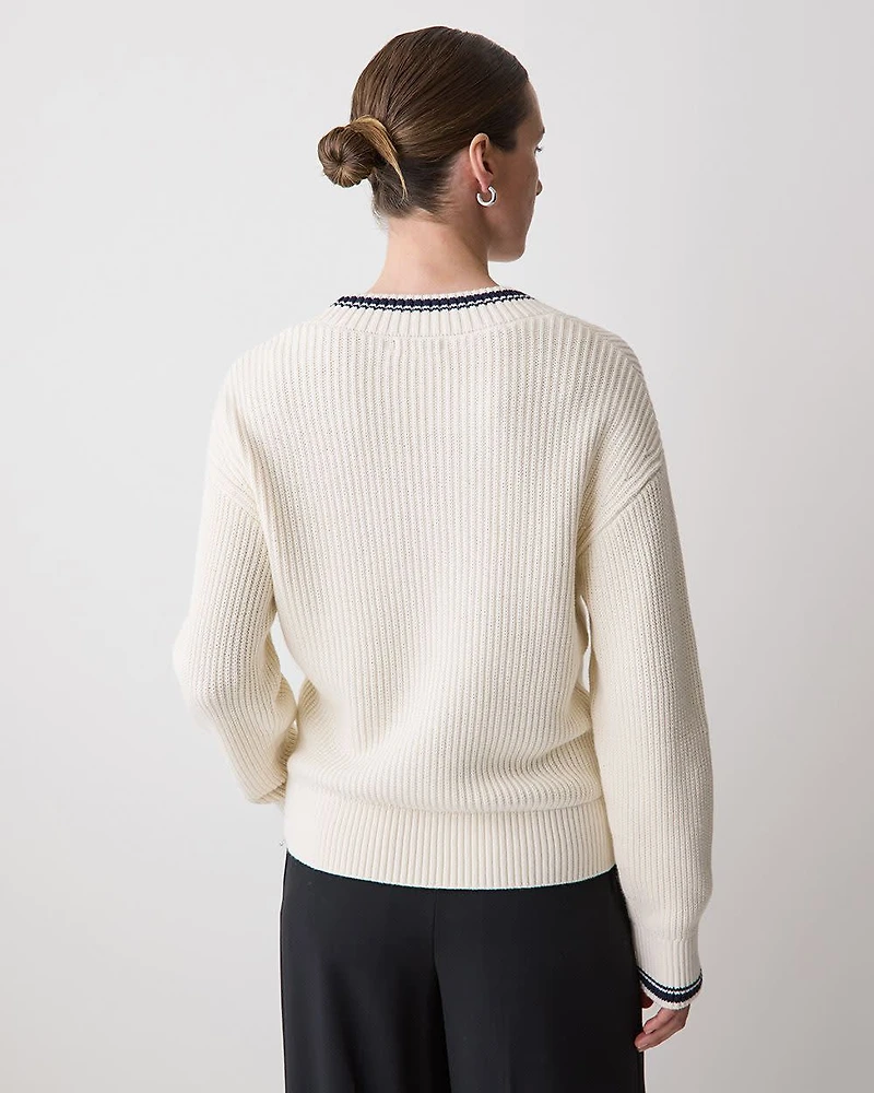 Long-Sleeve V-Neck Sweater
