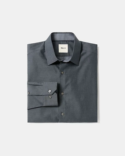 Slim-Fit Denim-Like Dress Shirt