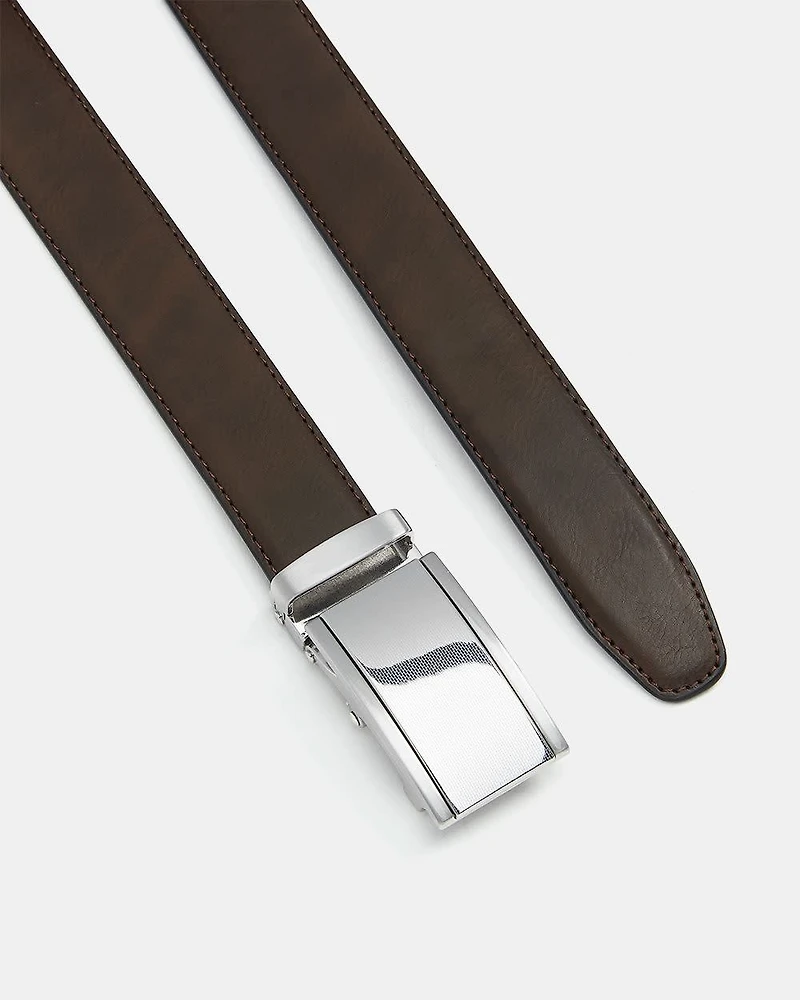 Leather Belt with Automatic Buckle