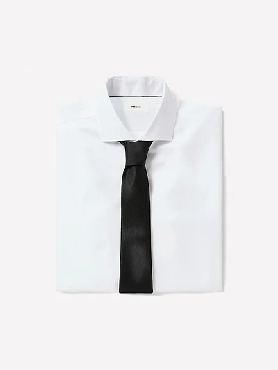 Tailored-Fit Solid Twill Dress Shirt
