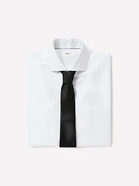 Tailored-Fit Solid Twill Dress Shirt