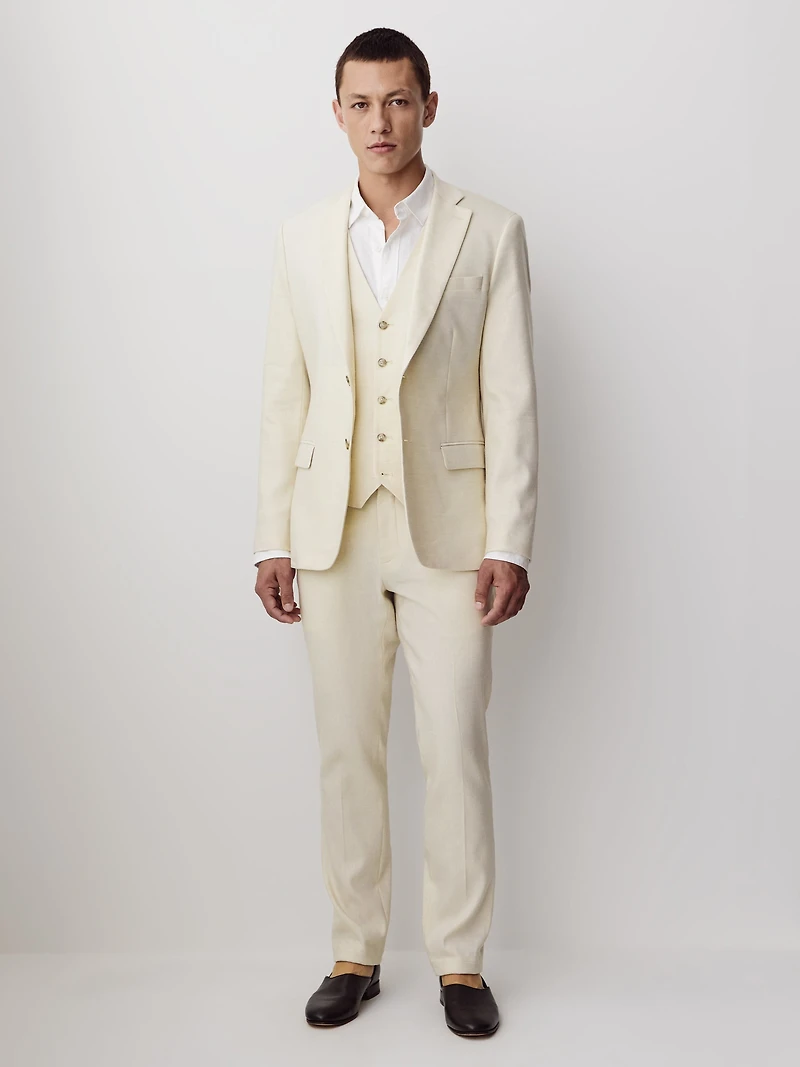 Stretch Linen Suit Vest
