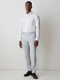 Slim-Fit White Twill Dress Shirt