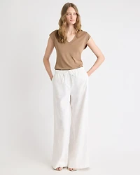 T-Shirt Classique à Manches Courtes et Col V