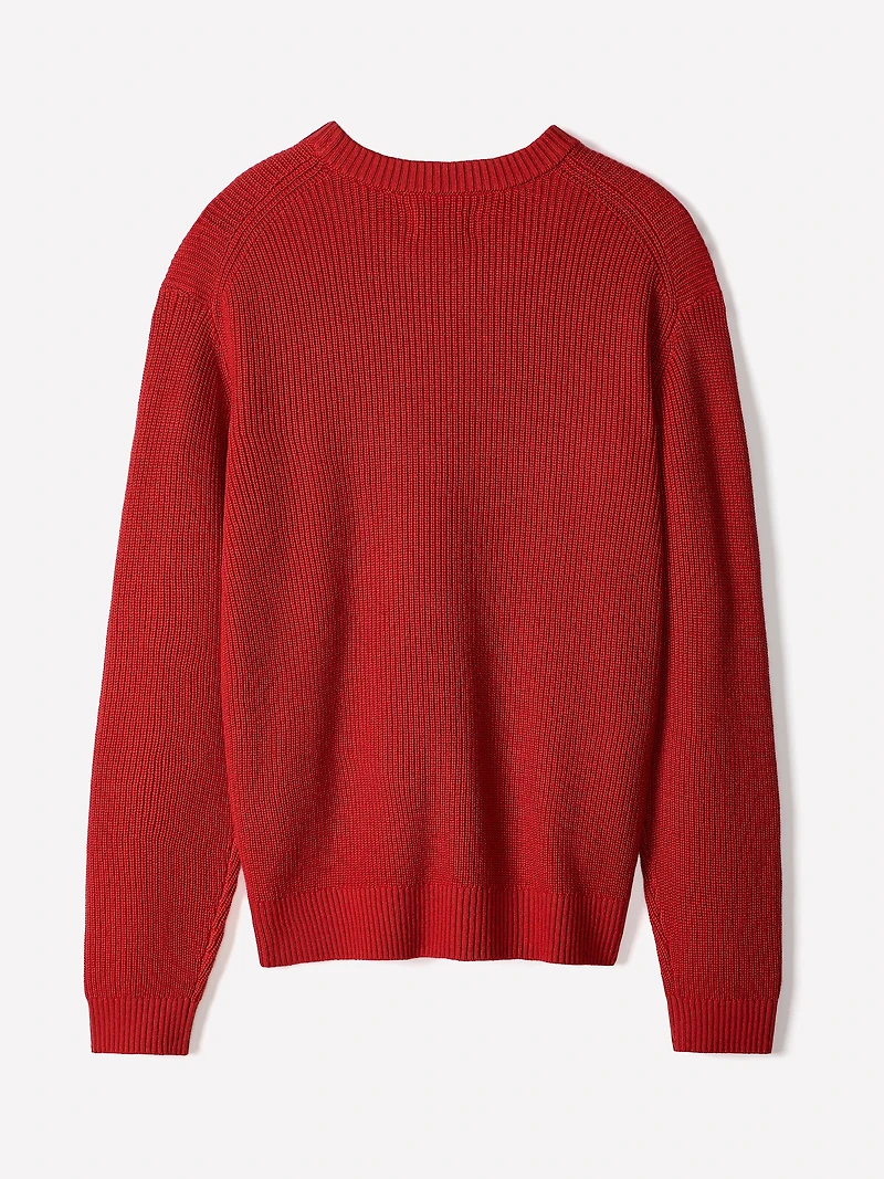 Cashmere-Blend Long-Sleeve Crew-Neck Sweater