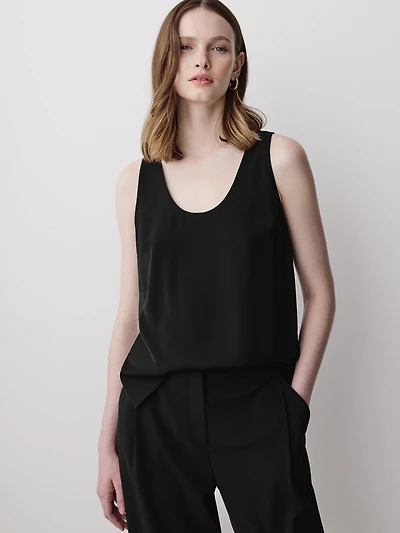 U-Neck Luxe Crepe Cami