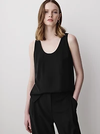U-Neck Luxe Crepe Cami