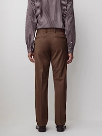 Tailored-Leg Rust Wool Suit Pant