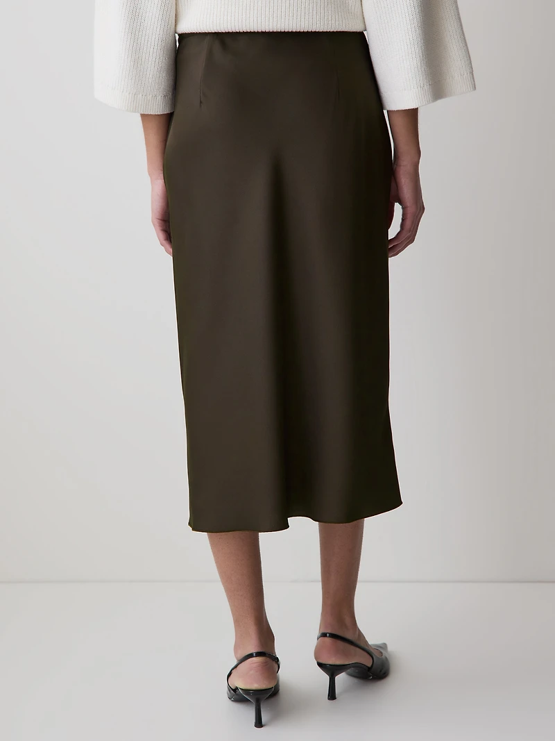 Jupe Midi Droite à Taille Haute