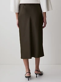 Jupe Midi Droite à Taille Haute