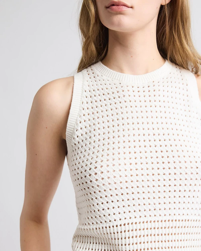 Sleeveless Short Crochet Sweater