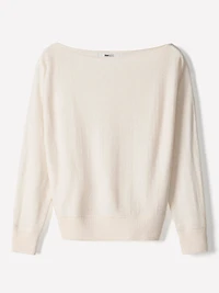 Long-Sleeve Off-the-Shoulder Merino-Wool Sweater