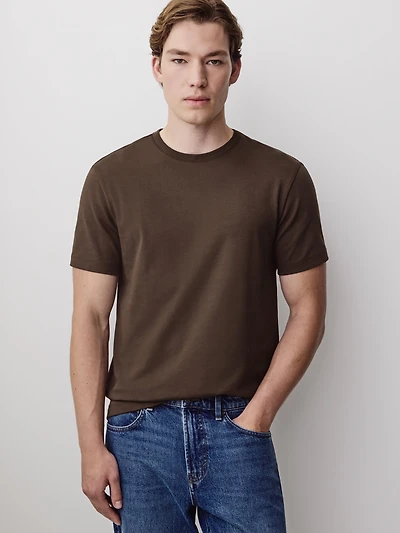 Solid Short-Sleeve Crew-Neck Tee