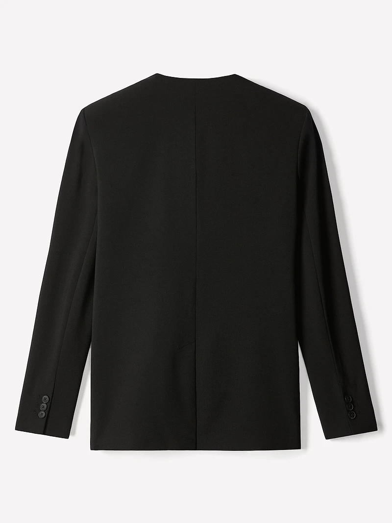 Relaxed-Fit Collarless Blazer