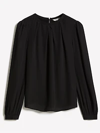 Blouse Bimatière à Manches Longues et Col Rond