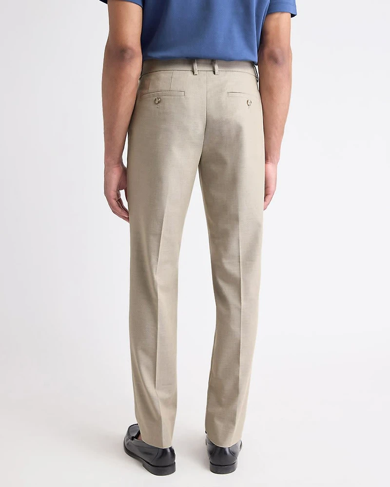 Beige Slim-Fit Wool-Blend Essential Pant
