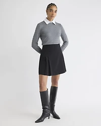 Ultra High-Rise Pleated Twill Mini Skirt