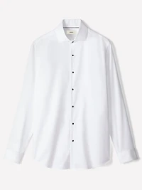 White Tailored Fit Tuxedo Shirt with French Cuffs