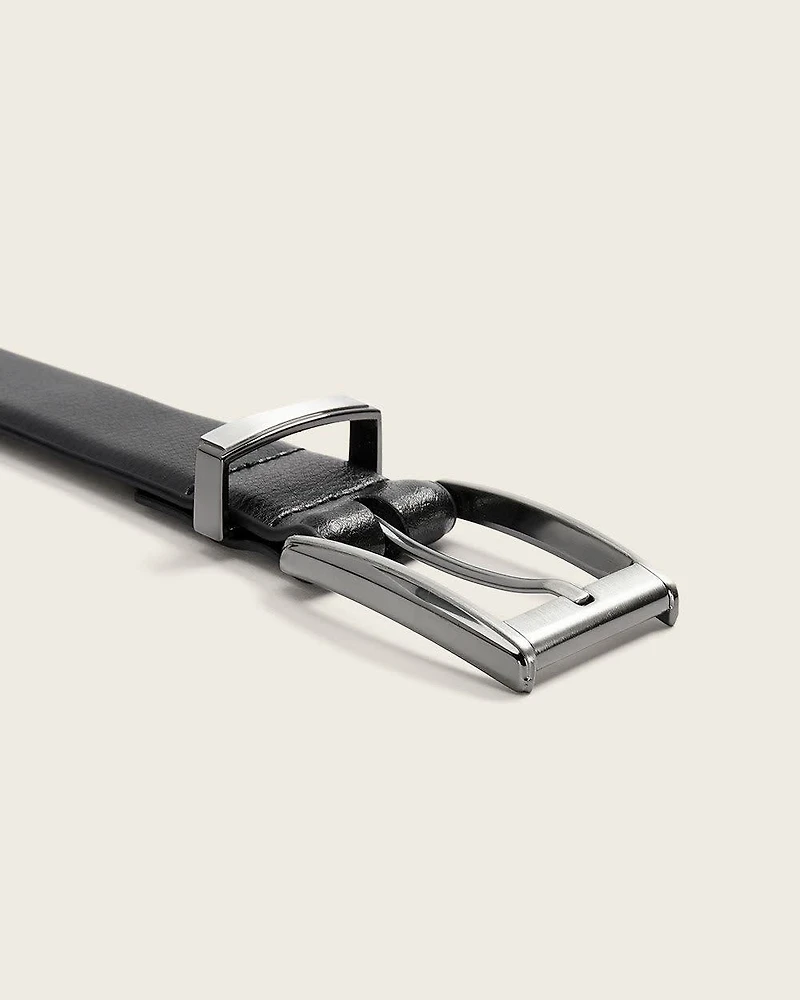 Textured Black Leather Belt