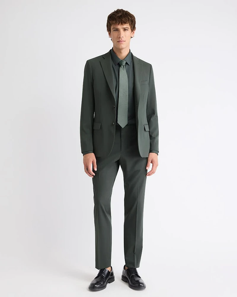 Slim-Fit Dark Green Suit Pant