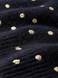 Pull en Laine à Manches Longues et Col Rond Pois Métalliques