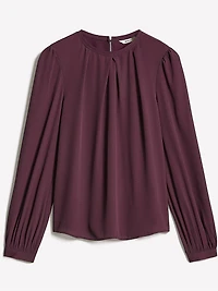 Blouse Bimatière à Manches Longues et Col Rond