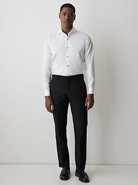 White Tailored-Fit Tuxedo Shirt with French Cuffs