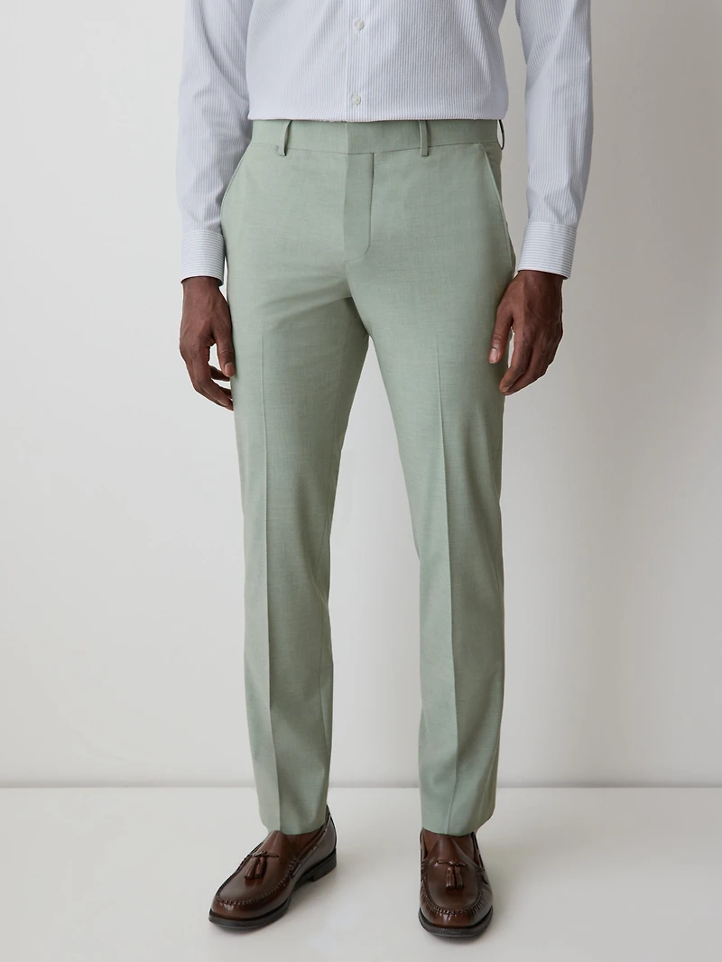Pantalon de Complet Menthe à Coupe Étroite
