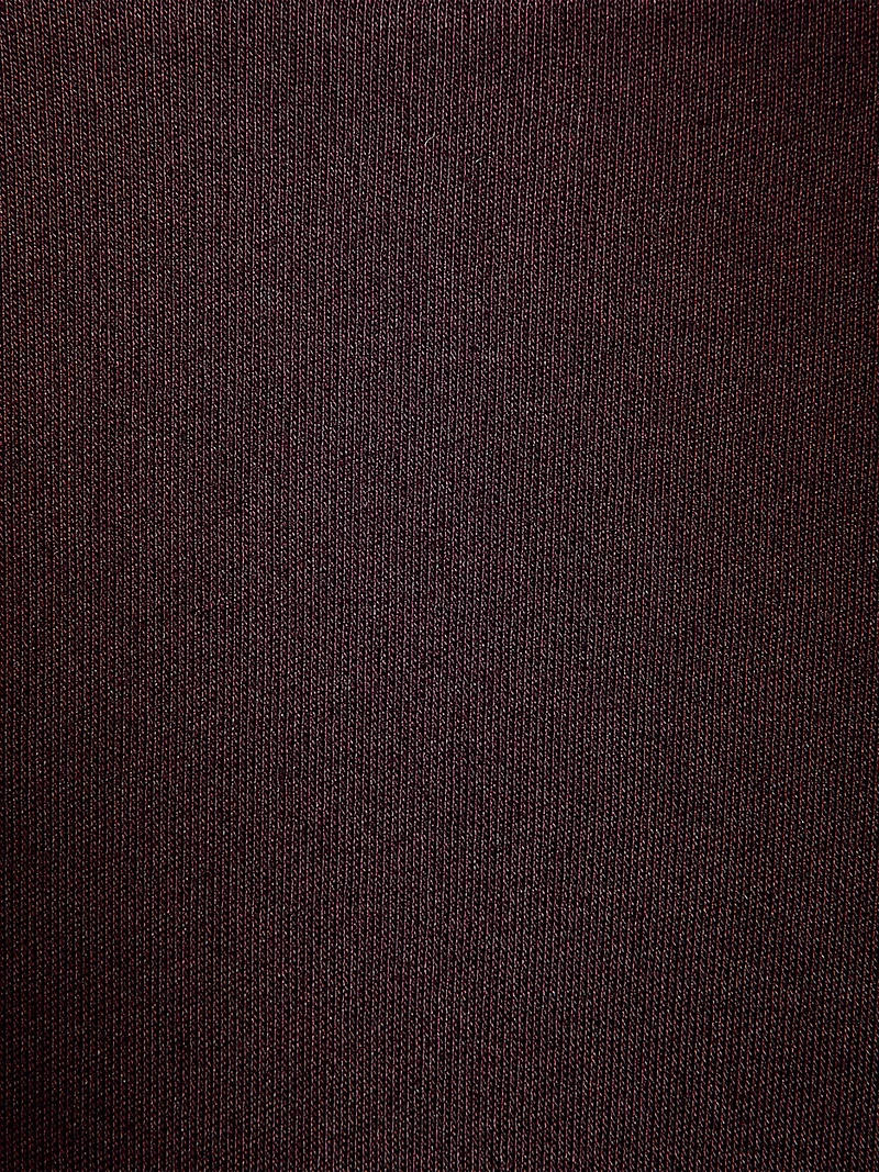 T-Shirt Uni à Col Rond en Coton Interlock