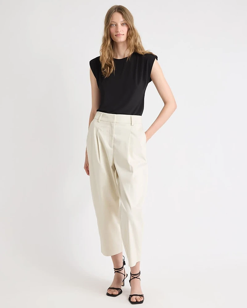 Utility-Extended-Sleeve Crew-Neck Top