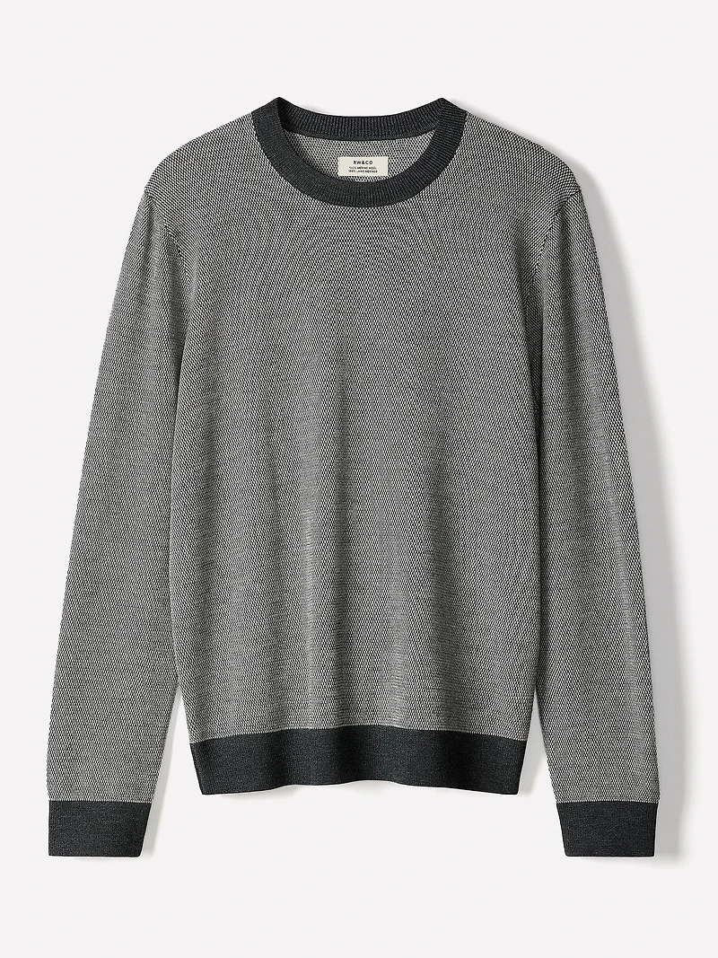 Pull à Col Rond en Laine Mérinos