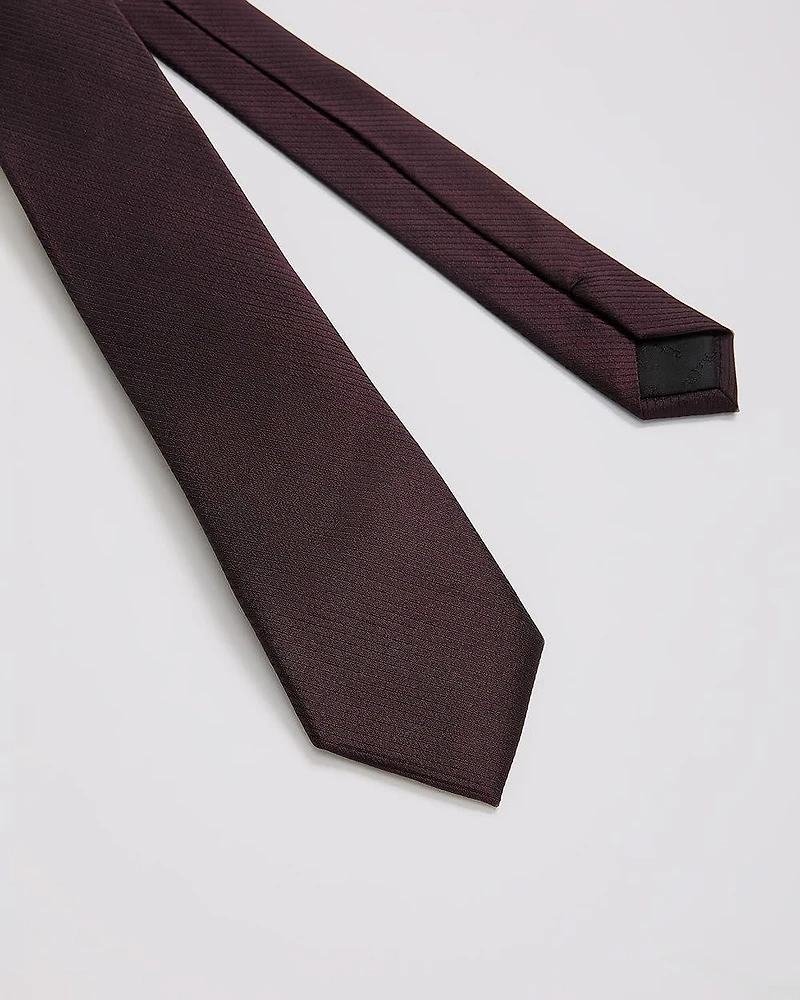 Cravate Étroite Rayée Bourgogne