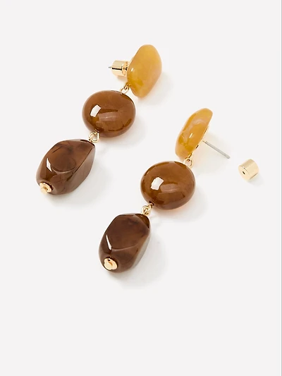 Earrings with Resin-Stone Pendants