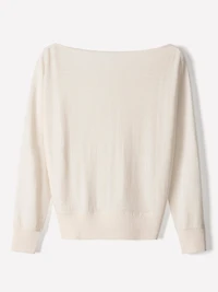 Long-Sleeve Off-the-Shoulder Merino-Wool Sweater