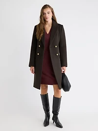 Robe Courte à Manches Longues et Col V