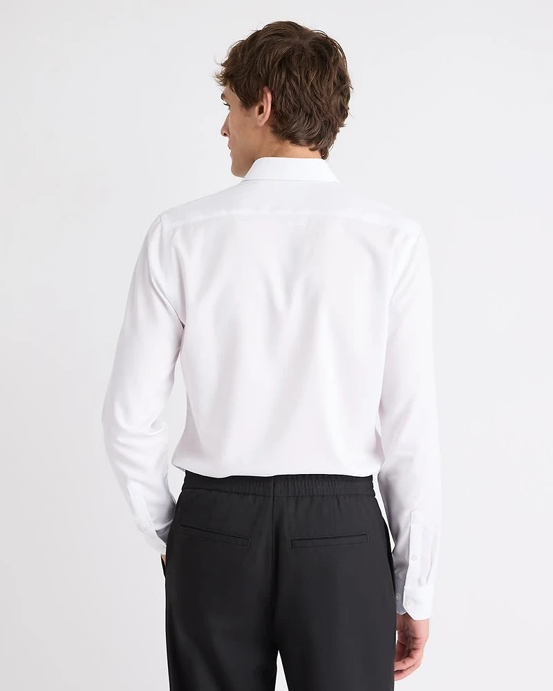 Slim-Fit Solid Cotton Modal Dress Shirt