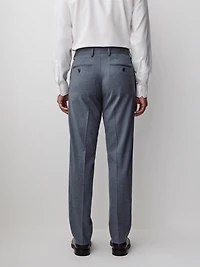 Pantalon en Sergé Brossé Bleu à Coupe Ajustée