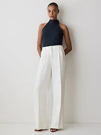 Blouse à Col Licou en Crêpe Soyeux