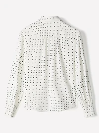 Blouse Boutonnée en Crêpe Soyeux à Manches Longues