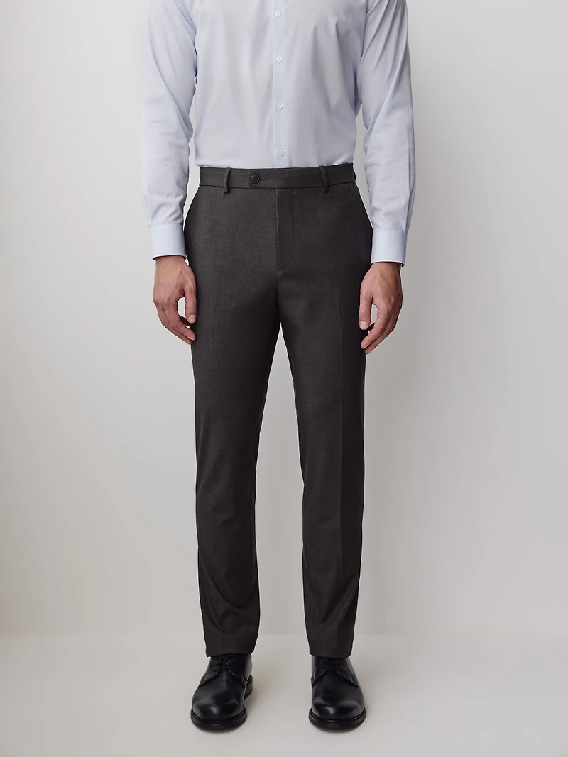 Pantalon en Mélange de Laine à Jambe Étroite