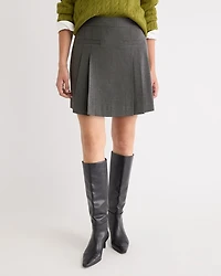 Ultra High-Rise Pleated Twill Mini Skirt